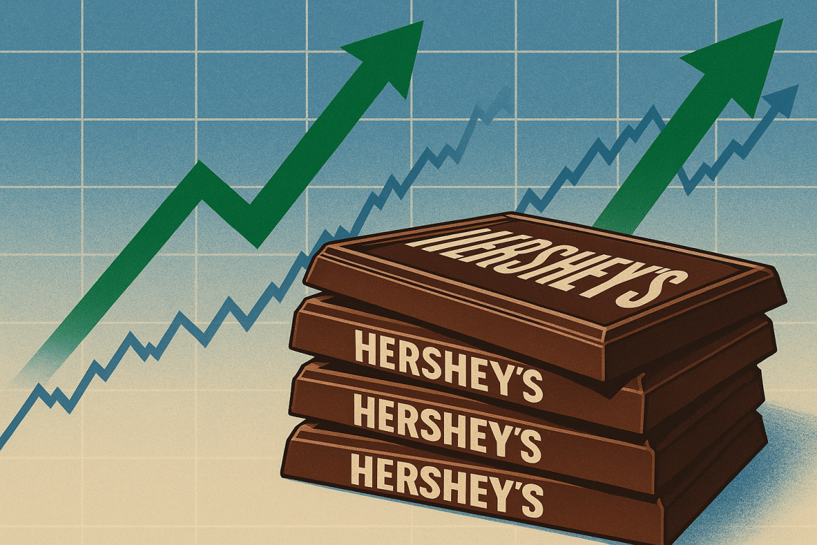 Hershey shares surged 3% in premarket after Goldman Sachs issued a rare double upgrade on the chocolate maker, raising its rating to buy from sell and boosting its price target to $222 from $170. The new target implies more than 19% upside from Monday’s closing price.The upgrade comes after a challenging year for Hershey, which has faced repeated guidance cuts amid rising cocoa costs, tariffs, and market share pressures. But Goldman Sachs analyst Leah Jordan argued in a Tuesday note that many of these risks are now fully priced into the stock, while several tailwinds are beginning to emerge.Cost pressures already priced in“After multiple guidance reductions over the past year, we now see a compelling risk/reward set-up for the stock, with cost pressures (e.g., cocoa, tariffs) largely known and reflected in expectations,” Jordan wrote. She added that Hershey’s improved market share trends, combined with expected incremental tailwinds in the second half of the year, strengthen the case for upside.Goldman expects the company’s recent pricing announcements to drive outsized earnings growth in fiscal year 2026. The analyst highlighted Hershey’s historically strong pricing power, tied to its portfolio of iconic brands, as a key factor supporting this view. Jordan also noted that a solid consumer backdrop should help offset potential demand elasticities, allowing the company to pass on costs more effectively.Market share recovery across categoriesHershey has faced some market share erosion over the past year, but Jordan pointed out that recent data shows improvement. The company has begun to regain ground in the seasonal, sweets, and mints categories, aided by better shelf placement and a renewed emphasis on marketing and innovation.The recovery in these categories, she said, should provide further support in the months ahead. Hershey’s management has also been implementing targeted strategies to improve performance in convenience stores, a key distribution channel for chocolate and snack sales.One initiative highlighted in the report is the company’s “gold standard planogram,” a data-driven approach to merchandising in convenience stores. Jordan expects this strategy to enhance sales performance as it is rolled out more broadly, with adoption set to reach 60% of stores by year-end, up from 50% currently.The company in its <a href="https://invezz.com/news/2025/05/01/hershey-q1-results-beat-expectations-despite-sales-dip-salty-snacks-drive-growth/">Q1 reported a less-than-feared decline in sales than anticipated</a>, alongside exceeding profit expectations. Analysts still cautious despite upgradeDespite Goldman’s bullish stance, the broader analyst community remains cautious. Of the 24 analysts covering Hershey, 17 still rate the stock as a hold, according to LSEG data.Shares were trading 3.31% higher at $191.91 in premarket activity on Tuesday following the upgrade. The stock has gained more than 9% so far this year, though it continues to lag behind the broader market.Goldman’s call marks a notable shift in sentiment on Hershey, underscoring the potential for improved profitability as input costs stabilize and strategic initiatives gain traction. Whether the company can sustain this momentum and meet elevated expectations in 2026 remains to be seen, but the latest assessment suggests the risk/reward profile is now tilting in its favor.The post <a href="https://invezz.com/news/2025/09/16/hershey-shares-jump-3-after-goldman-sachs-double-upgrade/">Hershey shares jump 3% after Goldman Sachs double upgrade</a> appeared first on <a href="https://invezz.com/">Invezz</a>