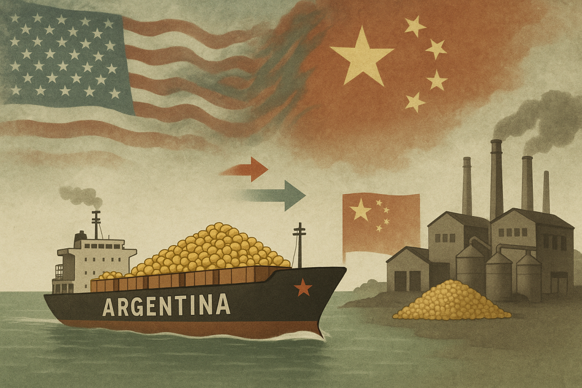 Chinese import restrictions from US President Donald Trump’s trade war with China have reverberated through markets for global agricultural commodities, with Argentina as the trade war’s both beneficiary and victim. Exports of raw soybeans to China reached a six-year high last month, but they are arriving at a time when <a href="https://www.reuters.com/world/china/trump-trade-war-fallout-hits-argentine-soy-crushers-despite-export-boom-2025-09-18/">Argentina’s powerful soy crushing industry lacks supplies.</a>The paradox is clear: strong exports abroad have long robbed domestic processors of the beans they crush into meal and oil, Argentina’s most prized agricultural exports.According to the CIARA-CEC grain exporters and processors chamber, idle capacity at the national crushing plants was already at 31% in July and has since increased.“As an oilseed industry, we are concerned. “This means fewer jobs in Argentina and lower export value,” said Gustavo Idigoras, head of CIARA-CEC. “This trade war has not brought benefits to Argentina; it has brought harm.”China’s appetite for raw beansChina, the world’s top soybean buyer, has shifted demand away from the United States and toward South America as a result of tariffs and trade restrictions. Argentina, like Brazil, has been a key supplier.According to official figures, exports of unprocessed soybeans from the 2024/25 crop totalled 8.81 million metric tons, nearly double the 4.7 million tons exported last season. The spike underscores China’s preference for importing raw beans to process in its own industrial complexes over purchasing higher-value products from Argentina.“This export boom is being fueled by new demand from China that stems directly from its trade war with the United States,” Idigoras told a news conference.US soy surplus adds pressureWhile Argentine exporters are experiencing record demand for raw beans, processors face fierce competition in their usual markets. The trade battle has resulted in a soybean surplus in the United States, allowing US soymeal to compete aggressively with Argentina’s shipments to Southeast Asia.This dynamic has weakened Argentina’s position as the world’s leading soymeal exporter, reducing the value of its crushing sector. Idigoras cautioned that the implications are already obvious, including less industrial activity, fewer jobs, and lower export earnings from value-added items.Uncertain outlookThe geopolitical confrontation between Washington and Beijing will determine Argentina’s soybean export trajectory. With roughly a third of the 2024/25 harvest still unsold, exporters are on course to keep their scorching pace. However, the long-term picture is far from certain.“The future of our bean exports will be decided by what happens between China and the United States,” Idigoras said. “All eyes are on November, when the current trade waiver between them expires.”Until then, Argentina is trapped between opportunity and risk. Rising raw soybean shipments provide a short-term windfall, but the hollowing out of the crushing business calls into doubt the long-term viability of this boom.The post <a href="https://invezz.com/news/2025/09/18/soybean-windfall-brings-pain-to-argentinas-crushing-industry-amid-us-china-trade-war/">Soybean windfall brings pain to Argentina’s crushing industry amid US-China trade war</a> appeared first on <a href="https://invezz.com/">Invezz</a>