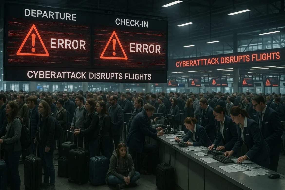 A cyberattack jolted Europe’s travel scene early Saturday, leaving airports scrambling and passengers anxious.At Heathrow, Brussels, and Berlin, check-in monitors flickered out, and flights were grounded. It wasn’t business as usual as lines snaked across terminals while airport staff scrambled to figure out workarounds.The trouble came out of nowhere, hitting just as the weekend rush began. Travellers found themselves stranded, some sleeping on bags or stuck in endless lines. Officials quickly admitted that the outage wasn’t just a technical glitch.Officials described the incident as a full-blown cyberattack, with no clear timeline yet for when normal operations would resume. Chaos in terminals: What authorities saidAt Heathrow, the departure boards lit up with urgent warnings. Staff faced a tough challenge switching to manual check-ins and boarding. Lines stretched longer than usual, passengers showed frustration, and airport employees worked overtime trying to keep things moving.Heathrow advised travelers to arrive no earlier than three hours before long-haul flights and two hours before domestic ones as an attempt to ease terminal congestion.Extra staff were deployed to help manage crowds and keep passengers informed. Despite best efforts, officials admitted the situation was “unprecedented” and the full impact of the attack was still unfolding.Berlin’s airport also issued warnings, acknowledging a “technical issue” at a system provider affecting check-in times during a busy travel day.The airport encouraged patience and communication, saying its teams were working hard to restore normal operations.On social media, passengers shared photos of crowded terminals and expressed frustration but also praised staff for their calm handling of the chaos.A spokesperson from both airports stressed that the attack targeted a third-party company, not the airports themselves, but the fallout was deeply felt across Europe’s travel network.Cyberattacks: A growing problemThis isn’t Europe’s first brush with cyber trouble. In recent years, hackers have targeted airlines and airports, seeking big paydays or trying to expose system flaws.Back in 2018, British Airways fought off a major attack. Two years ago, airports in Spain and Poland faced ransomware threats.In the US, the Colonial Pipeline hack shut down energy supplies and sent a chill through security circles.Each time, the worry grows: are travel networks strong enough to resist? Experts say aviation tech is old and patchy. It’s connected, but that means vulnerabilities spread quickly.There’s no easy fix. Authorities across Europe are beefing up incident response teams and updating emergency protocols.As the dust settles, Saturday’s attack serves as yet another warning; your next journey could be at the mercy of someone behind a keyboard.The post <a href="https://invezz.com/news/2025/09/20/cyberattack-grounds-flights-at-european-airports-heathrow-brussels-berlin-hit/">Cyberattack grounds flights at European airports: Heathrow, Brussels, Berlin hit</a> appeared first on <a href="https://invezz.com/">Invezz</a>