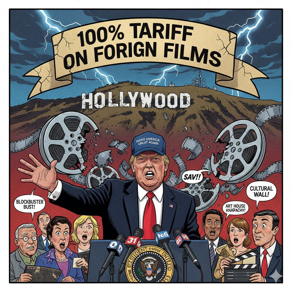 President Donald Trump has struck again with a forceful new move against the global film industry, announcing a 100% tariff on all movies made outside the United States. The announcement, made through his social media platform Truth Social, comes with strong language accusing other countries of “stealing” the American movie business, comparing it to “stealing candy from a baby.” He singled out California, blaming its governor for being weak and incompetent in protecting the nation’s film industry. This move underlines Trump’s pursuit of an “America First” agenda that extends even into the cultural arena, aiming to reclaim what he calls America’s lost “movie-making” dominance.American jobs versus foreign filmsThis tariff threat, if enacted, would have a seismic impact on Hollywood and the global movie market. Imposing a 100% tariff on foreign films means doubling the cost of importing movies made outside the US, forcing distributors, theaters, and streaming platforms to reconsider their mix of content. This could lead to fewer foreign films being shown or available in the US and higher prices for moviegoers and subscribers. Trump’s gripe is tied to the fact that many movies are increasingly produced overseas, where foreign countries offer tax breaks and incentives that lure filming away from California and other US locations. Trump sees this as a drain on American jobs, revenue, and creative legacy.But Trump’s move isn’t just about economics. There’s a cultural and political edge here and calling out California’s leadership taps into his base’s criticism of Hollywood and Democratic policies. For Trump supporters, Hollywood often represents ideas contrary to their values. This tariff plays to a sense of protecting American identity and pride, portraying movies as a symbol of national strength that must be defended. His message is clear: tariffs are not just about goods, but about safeguarding American culture and creativity from foreign “theft.”America first meets film industryBroadly, this fits right into Trump’s familiar tariff strategy from his ongoing presidency. Since returning to office, he has repeatedly used tariffs as blunt tools against industries, from steel and aluminum to Chinese goods aiming to protect American workers and industries. Extending this tactic to the film industry takes things in a new direction, blending economics with culture and politics. It’s a reminder that Trump’s “America First” agenda is as much about national identity and symbolism as it is about dollars and cents.The challenges, however, are big. The global film industry is interconnected with partnerships, international finance, and talent moving freely across borders, a tariff could disrupt all of that. Films are often co-productions between American and international studios, and classifying movies as “goods” subject to tariffs is complicated by digital distribution and streaming. Yet, Trump seems less concerned with these nuances and more focused on the political signal the policy sends. It says: America will not stand idly by as other countries chip away at its cultural and economic clout.The post <a href="https://invezz.com/news/2025/09/29/trump-to-impose-100-tariff-on-foreign-films-targets-california-governor/">Trump to impose 100% tariff on foreign films, targets California Governor</a> appeared first on <a href="https://invezz.com/">Invezz</a>
