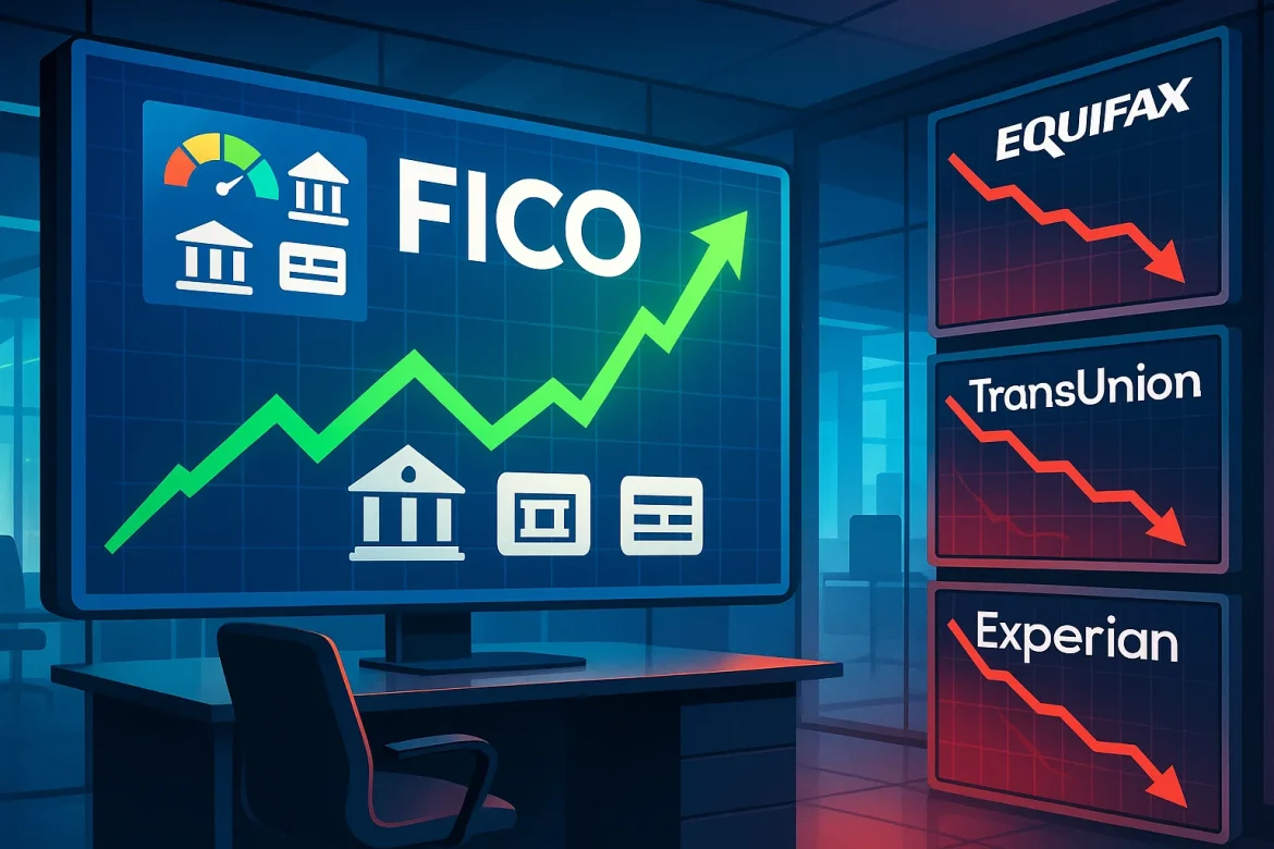 Fair Isaac (NYSE: FICO) stock rallied sharply on Thursday after the company announced a new direct-to-lender licensing program.The new program cut down the hassle for mortgage lenders and resellers by offering them the ability to license FICO credit scores without going through the major credit bureaus.The development triggered a notable surge in FICO stock prices, which were trading 24% up at $1,873 at press time.FICO stock: What’s really driving the shares?A leader in credit scoring and analytics, Fair Isaac Corp. unveiled the FICO Mortgage Direct License Program on October 1, 2025.This initiative allows tri-merge resellers, entities that traditionally obtain scores from all three major credit bureaus, to calculate and distribute FICO scores directly to mortgage lenders and consumers.By bypassing the bureaus, FICO aims to eliminate the markups imposed by these intermediaries.Under the new program, FICO will charge a reduced fee of $4.95 per score alongside a $33 loan closure fee, representing about a 50% reduction from the average pricing previously charged to tri-merge resellers.Lenders who prefer to stick with the old system can still do so, paying the familiar $10 per score.What’s new is that FICO is extending its updated pricing options directly to the credit bureaus as well, giving them access under the same terms.The catch, though, is that FICO can’t control whether those bureaus tack on extra markups when they pass the scores along to their own customers.FICO stock’s rally on Thursday also had a flip side as a sharp selloff was seen in the credit bureaus: Equifax slid roughly 11%, TransUnion dropped about 9%, and Experian was down around 6%.Investors saw the shift as a direct challenge to the long-standing system where credit scores are packaged with bureau services.What analysts say?Barclays quickly weighed in, lifting its price target on FICO from $2,000 to $2,400, a 20% bump, while keeping an “Overweight” rating, which means investing in this stock will likely generate good returns in months to come.The firm said the new licensing model could boost margins by cutting out the middlemen and open up a larger market by going straight to lenders.Citigroup analysts took the other side of the equation, warning that credit bureaus may see slimmer profits since FICO scores make up a big slice of their mortgage-related revenue.Others on the Street suggested bureau fees could come under pressure, forcing those companies to consider defensive moves to protect their business.FICO’s move marks a significant shake-up in how credit scores are distributed, particularly in the mortgage market, where tri-merge reports have long been the norm.By cutting costs and offering more transparent pricing, the company is positioning itself to capture more value from its core product. For the credit bureaus, though, this threatens some of their most profitable revenue lines.That said, the bureaus still control consumer credit data and the broader reporting infrastructure, advantages that could soften the long-term impact of FICO’s challenge.The post <a href="https://invezz.com/news/2025/10/02/fico-stock-skyrockets-24-whats-driving-the-rally-and-why-analysts-are-split/">FICO stock skyrockets 24%: what’s driving the rally and why analysts are split</a> appeared first on <a href="https://invezz.com/">Invezz</a>