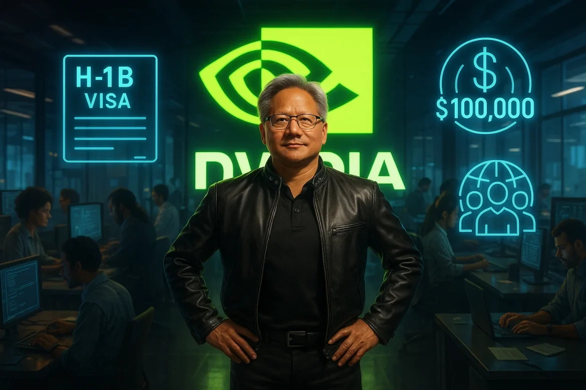 Nvidia CEO Jensen Huang recently shared that the company will keep sponsoring H-1B visas and cover all the costs, even in light of President Trump’s new executive order, which slaps a $100,000 fee on each new H-1B application.As per a <a href="https://www.businessinsider.com/jensen-huang-nvidia-ceo-sponsor-h1bs-memo-2025-10">Business Insider report</a>, Huang stressed how crucial immigration is, not just for Nvidia, but for the entire tech industry, highlighting that attracting top talent from around the world is key to keeping the US at the forefront of technology and innovation.What Nvidia CEO say about the H-1B visa fee hike?The development comes after <a href="https://invezz.com/news/2025/09/20/interview-how-indian-tech-talent-should-navigate-us-h-1b-visa-fee-hike-immigration-attorney-sukanya-raman-explains/">US President Trump’s executive order last month</a>, which tacks on a $100,000 fee for companies sponsoring new H-1B visas.The goal is to prioritize hiring American workers and crack down on what some see as misuse of the visa system.But big tech companies, which rely heavily on skilled international talent, especially in AI and engineering, are pretty concerned.In a message to Nvidia employees, CEO Jensen Huang, who’s an immigrant himself, talked about how opportunities in the US shaped his life and career.He made it clear that Nvidia wouldn’t be the global tech leader it is today without the contributions of immigrants.“Legal immigration remains essential to ensuring the US continues to lead in technology and ideas,” he wrote, showing that the company’s decision to cover the fees is about more than money; it’s about principle.By footing the bill for the new fees, Nvidia is sending a strong signal that it’s committed to keeping top international talent.By fiscal year 2025, the company had more than 1,500 H-1B visa holders among its 36,000 employees worldwide, making it one of the biggest visa sponsors in tech.Balancing immigration reform and innovationHuang’s take on the policy is pretty balanced. While he supports reforming the immigration system, he admits the $100,000 fee “probably sets the bar a little too high.”That kind of cost hits smaller startups way harder than well-funded companies like Nvidia.Critics worry that fees this steep could actually hurt US innovation, as skilled workers might look for opportunities abroad, and the flow of global talent that tech depends on could slow down.Tech leaders and economists are worried that this policy could spark a brain drain, making it harder for the US to attract top talent from around the world.The top executives in the tech world have raised concerns about the uncertainty around the new rules, which makes it tougher to bring in global talent.Others warn that higher costs and fewer specialized workers could slow down startups and innovation.Still, Huang remains optimistic. He pointed out that immigration is still a cornerstone of the American dream and a major driver of tech leadership.By continuing to sponsor visas and cover the fees, Nvidia is sending a clear message: they’re committed to supporting a diverse, global workforce while staying ahead in a highly competitive industry.The post <a href="https://invezz.com/news/2025/10/07/nvidia-pushes-back-on-h-1b-visa-fee-hike-ceo-huang-vows-to-cover-100k-fee/">Nvidia pushes back on H-1B visa fee hike: CEO Huang vows to cover $100K fee</a> appeared first on <a href="https://invezz.com/">Invezz</a>